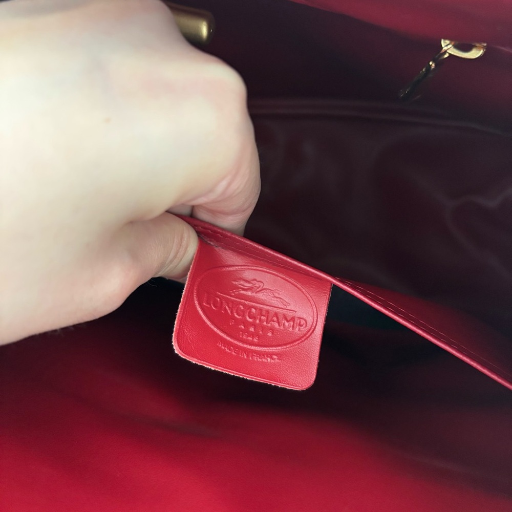 Longchamp Roseau Red Leather Handbag - Picture 15 of 16